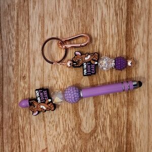 Beaded stylus/pen and keychain